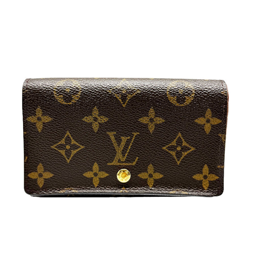 Louis Vuitton Bi fold wallet Monogram Portemonnaie Billet Tresor canvas Brown